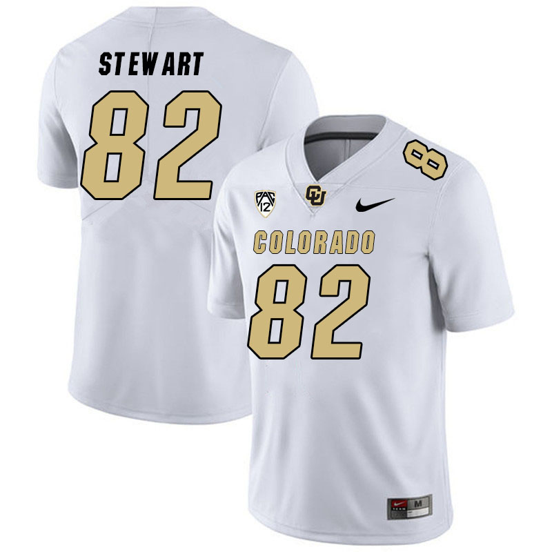 Men #82 Kendal Stewart Colorado Buffaloes College Football Jerseys Stitched Sale-White